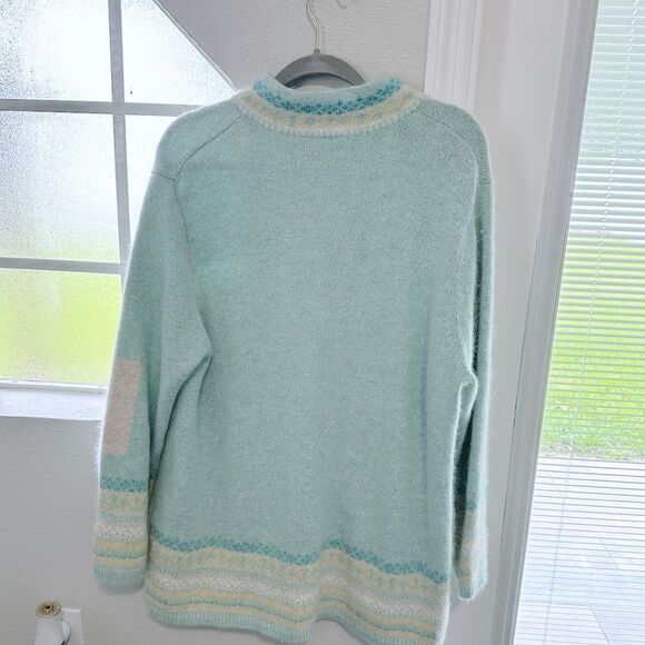 Cozy Blue and Cream Women's Sweater - Picture 6 of 6